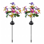 Aiavalgustid P&auml;ikeseenergia Simulatsioon Lill Liblikas Puu Muruvalgusti Maapealne pistikulamp Veekindel muruvalgusti P&uuml;hade j&otilde;ulukaunistus 2PCS