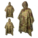 Multifunktsionaalne 3-&uuml;hes kapuutsiga Rain Poncho veekindel vihmamantel meestele, naistele, t&auml;iskasvanutele m&otilde;eldud v&auml;litelgimatt One Size beige