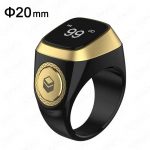 Smart Ring Tasbih Tally digitaalne loendur moslemitele Tasbeeh Zikr Ring 5 palveaja vibratsiooni meeldetuletus veekindel 20mm must