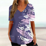 Naine suvine V-kaelusega T-s&auml;rgid Mood Naiste riided Lihtsus Liblikad Tr&uuml;ki T-s&auml;rk Suur l&uuml;hikeste varrukatega pluus S