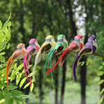 Sulelind v&auml;rviline vahtlind roheline taimede sidumise simulatsioon sulelindude aiandus Pastoraalne aed Dekoratiivne k&auml;sit&ouml;&ouml;lind 6pcs