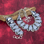 &Scaron;ungiit 925 Prooviga Sterlingh&otilde;be K&auml;ev&otilde;ru ja Kaelakee Ehtekomplekt, V&auml;&auml;riskividega Ehted, K&auml;sitsi valmistatud Reguleeritava Keti Ehtekomplekt Naistele Adjustable With 8"-18" hall