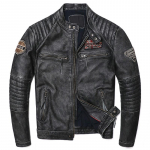 Vintage hall mootorratta ehtsast nahast jope meeste jalgratturi naturaalsest veisenahast jakid, meeste &otilde;huke ja lahe riietusmantel XXXXXL