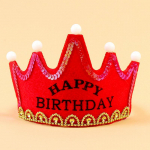 S&uuml;nnip&auml;ev, 1tk, uus s&auml;ra, romaan, s&auml;rav pidu, valgustav beebi du&scaron;ivarustus KingPrincess lastele LED ilus juubelik&uuml;bara ehted happy Birthday punane