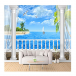 Seinamaaling Tapeet Maalimine 3D HD Merevaade R&otilde;du Rooma Sammas Kaasaegne Elutuba Diivan TV Taustsein Fototapeet 200 cm(W) x 140 cm(H)