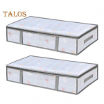 Voodialune hoiukonteiner Kaanega Lukuga L&auml;bipaistev Disain Suur Mahutavus Tolmukindel Padjad Tekid Riided Hoiukast 2pcs