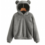 Talvised s&uuml;gispulloverid naiste pikkade varrukatega j&auml;nes suures k&otilde;rvas villase kapuutsiga Push soe kapuuts S tumehall v&auml;rv