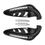 Autotarvikud 1 paar k&auml;ekaitset LED-valgusega kriimustuskindla otseasendusega mootorratta tugev k&auml;ekaitsekilp mootorrattale B must