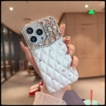 Uus Luksuslik Teemant Romb L&ouml;&ouml;gikindel Silikoonist Telefonikate iPhone 15 14 13 12 11 Pro Max X XR 8 7 Plus jaoks Kaitsekate iphone 14 valge