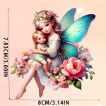 Roosa lille ingel haldjas tiibadega p&auml;kapikk akr&uuml;&uuml;l lame 2D v&otilde;tmehoidja ripats auto tahavaatepeegli nimekiri 7.83*8cm