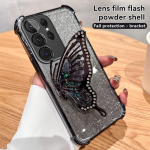Gradient Glitter Butterfly Stand Case Samsung S24 S23 S22 S21 Ultra Plus S23FE A52 A15 A55 A14 A34 A54 iPhone 15 14 13 12 11 Pro Max 15 14 Plus jaoks iPhone 7/8/SE 2020 must