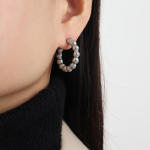 Tuul Mood Uus Ni&scaron;&scaron; Lihtne Tuul Titaan Terasest Kullatud Helmeste Liitmik C-kujulised geomeetrilised k&otilde;rvar&otilde;ngad Ehted