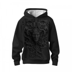 Meeste kapuutsiga dressipluus 3D prinditud Lion Dragon Tiger Cross mustriga 3D kapuutsiga visuaalse efektiga pulloverid S