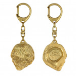 Polish Lowland Sheepdog, PON, Valee Sheepdog - Gilded key ring with dog in gift box, handbag decoration, luxury accessory by Art-Dog brand