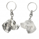 Beagle - Silver-plated pendant with a dog in a decorative box, handbag decoration, backpack pendant by Art-Dog brand