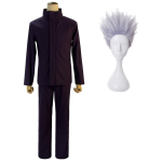 Jujutsu JJK Manga Anime Satoru Gojo Cosplay Kost&uuml;&uuml;m Shibuya Intsident &Uuml;htlane Plaaster Parukas Roosiv&otilde;rk S&uuml;nteetiline Halloween L-(Costume+Wig)