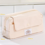 Riidest pliiatsikott suure mahutavusega multifunktsionaalne kirjatarvete hoiukott Korea kirjatarvete pliiatsikott beež