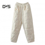 Naiste talvep&uuml;ksid elastne v&ouml;&ouml;koht polsterdatud paks &uuml;hev&auml;rviline lahtine pehme soe taskud rombi tekstuur Retro vabaaja pahkluu pikkusega daami s&uuml;gisp&uuml;ksid 2XL must