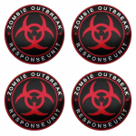 4 tk/partii 56 mm Zombie autoratta keskosa rummu korgi m&auml;rgikleebis alumiiniumratta keskkatte embleemi kleebised roheline