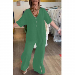 Suvised naiste &uuml;likonnad ja komplektid Moodsad &uuml;hev&auml;rvilised vabaaja l&uuml;hikeste varrukatega n&ouml;&ouml;biga puuvillased linased p&uuml;kskost&uuml;&uuml;mid S must