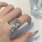 Pink Bunny Open Statement S&otilde;rmus naistele T&uuml;drukutele Armas kihlas&otilde;rmus Reguleeritav s&otilde;rmepael Ehted Aksessuaarid Kingitus