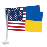 2 Pakkige Ameerika Ukraina S&otilde;pruse autoakna lipp lipuvardaga ja pleekimiskindla v&auml;lissisekaunistusega (Auto akna lipp) One Size sinine