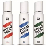 Fogg MASTER PINE+AGAR+OAK 120ML EACH 3PC Deodorant Spray - For Men & Women (450 ml, Pack of 3)