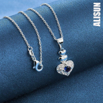 925 h&otilde;besinine tsirkoonist s&uuml;damekujuline ripats-kaelakee Moodsad pulmaehted O-45CM