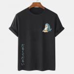 Cartoon Cat meeste T-s&auml;rk Jaapani stiilis kasside tr&uuml;kiga T-s&auml;rgid vabaaja l&uuml;hikeste varrukatega s&auml;rgid, meeste riided, topid Suvine uus S