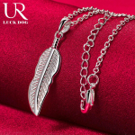 925 h&otilde;bedast sulgedest ripatsiga kaelakee Moodsad pulmaehted O-45CM