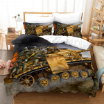 Tanki tekikottide komplekt, s&otilde;jateemaline lohukate lastele poistele, teismelistele meestele, sisekujundusega pol&uuml;estrist voodikate padjap&uuml;&uuml;riga 140x210cm 2pcs