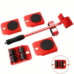 M&ouml;&ouml;bli T&otilde;stmise Komplekt 5-osaline - Lihtne Liigutamise ja Libistamise T&ouml;&ouml;riist 360&deg; P&ouml;&ouml;rlevate Padjadega, Ideaalne Eluruumide &Uuml;mberkorraldamiseks 5pc Set - Red Color Box