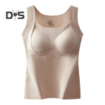 Alumine vest 3D Cupi kujuga soe mugav isesoojenev termiline pealmine polsterdatud &otilde;mblusteta s&uuml;gistalvine alusvest M khaki