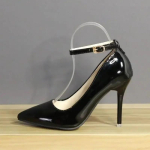 7cm 10cm 12cm Kontsad Pandlaga Naiste Terava Ninaga Kingad Patendinahast Kingad Stiletto Kontsad Kontoripump Super Suur Suurus 33-50 44 gray