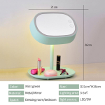 Naine Meigipeegel Hoiustamine N&auml;opeegel LED Valgus Reguleeritav Puutetundlik Dimmer USB LED Meigipeegel Lauale Lauale Kosmeetikapeegelw white