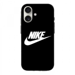iPhone 16 kate - Nike - Logo - Must - Pehme - S&uuml;nteetiline valge