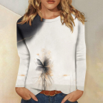 Pikkade varrukatega s&auml;rgid naistele Armsad mustriga graafilised t-s&auml;rgid Pluusid Suures suuruses vabaaja topid Pullover L beež