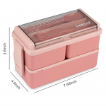 Bento Box Kit, 47,35 OZ Bento Box t&auml;iskasvanute l&otilde;unas&ouml;&ouml;gikarp, 3 kambriga Bento l&otilde;unakarp , s&ouml;&ouml;givalmistamise konteinerid t&auml;iskasvanutele, roosa CHINA