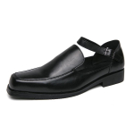 Moodsad Suvised Rannaslibisemiskindlad Sussid Nahast Mugavad Meeste Kingad Stiilsed Meeste Slip-on Kingad Briti Stiilis Luksusbr&auml;ndi Meeste Sandaalid 46 must
