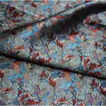 100x75cm Hiina traditsiooniline siidist žakaarkangas, Cheongsami kleit, kost&uuml;&uuml;mir&otilde;ivad, isetegemise &otilde;mbluskangas, liblika muster 100x75cm punane