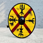 60,96 cm Autentne viikingite Ouroborose lahingukahjustustega kilp Fenrir hall lahingukahjustustega viikingite kilp kuningas Kaunisjuus viikingite lahingukahjustustega kilp 60.96 cm