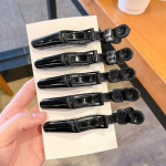 5 tk V&auml;rvilised alligaatorid juukseklambrid, klambrid juuksurisalong Professionaalne salong Juuksehoidja Krokodill juuksen&otilde;elad Juuksejuuksuri aksessuaarid must