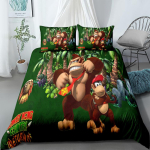 Ahvi Multikas Donkey Kong Tekikott Komplekt King Queen Double Full Twin &Uuml;hekordne Suurus Voodipesukomplekt AU Single(140x210cm)