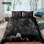 Buldogi tekikott Prantsuse buldogid Voodipesukomplekt &Uuml;heinimesevoodi Pol&uuml;ester &Scaron;okolaadipruun Kutsikas Lemmikloom Koerake Loom Tekikott Koeraarmastajale Kingitused EU single(135x200cm)