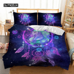 Liblikap&uuml;&uuml;dja Voodipesukomplekt lilla Tekikott koos Padjap&uuml;&uuml;ridega &Uuml;hekohaline Kahekohaline Queen King Suurus Voodiriided 3tk kodutekstiil EU single(135x200cm)