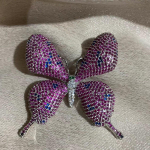 Rasket&ouml;&ouml;stuse t&auml;is tsirkooniumi Butterfly Luksuslik Smaragd Pross Pross Elegantne k&otilde;rgekvaliteediline jope &uuml;likonnapink lilla