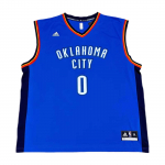 Adidas X NBA koost&ouml;&ouml; Oklahoma City Thunder Russell Westbrook 0 v&otilde;&otilde;rsillevorm V-kaelusega varrukateta korvpallivorm Unisex vorm Sinine 7818A-3CB-AEB1071 2XL