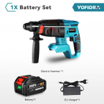 YOFIDRA 26 mm harjadeta elektrivasara puur, multifunktsionaalne p&ouml;&ouml;rlev juhtmeta laetav elektrit&ouml;&ouml;riist Makita 18 V aku jaoks 1xBattery-EU plug