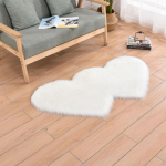 Voodi k&otilde;rval vaip, Magamistoa lihtne imitatsioonvillist vaip, Bay akna matt, Pika karvaga p&otilde;randamatt, Elutoa akna kate 60 * 90cm double heart