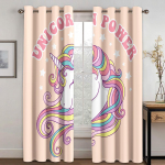 Multikas Roosa Armas &Uuml;kssarvik Loom T&uuml;druk Printsess Lapsed Aknakardinad Elutoa Magamistoa Vannitoa K&ouml;&ouml;giukse Kodukaunistus W50 X H130(CM)X2&Hook
